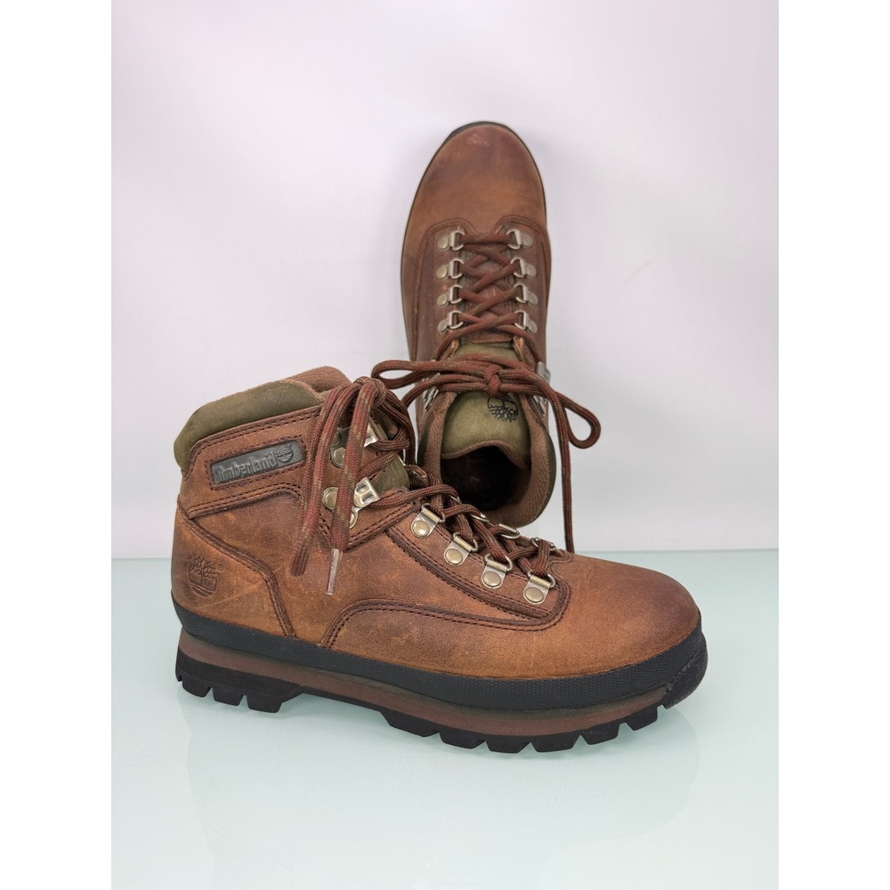 Timberland Hiking Boots Women 7 Brown Leather Euro Hiker Gorpcore Utility Urban